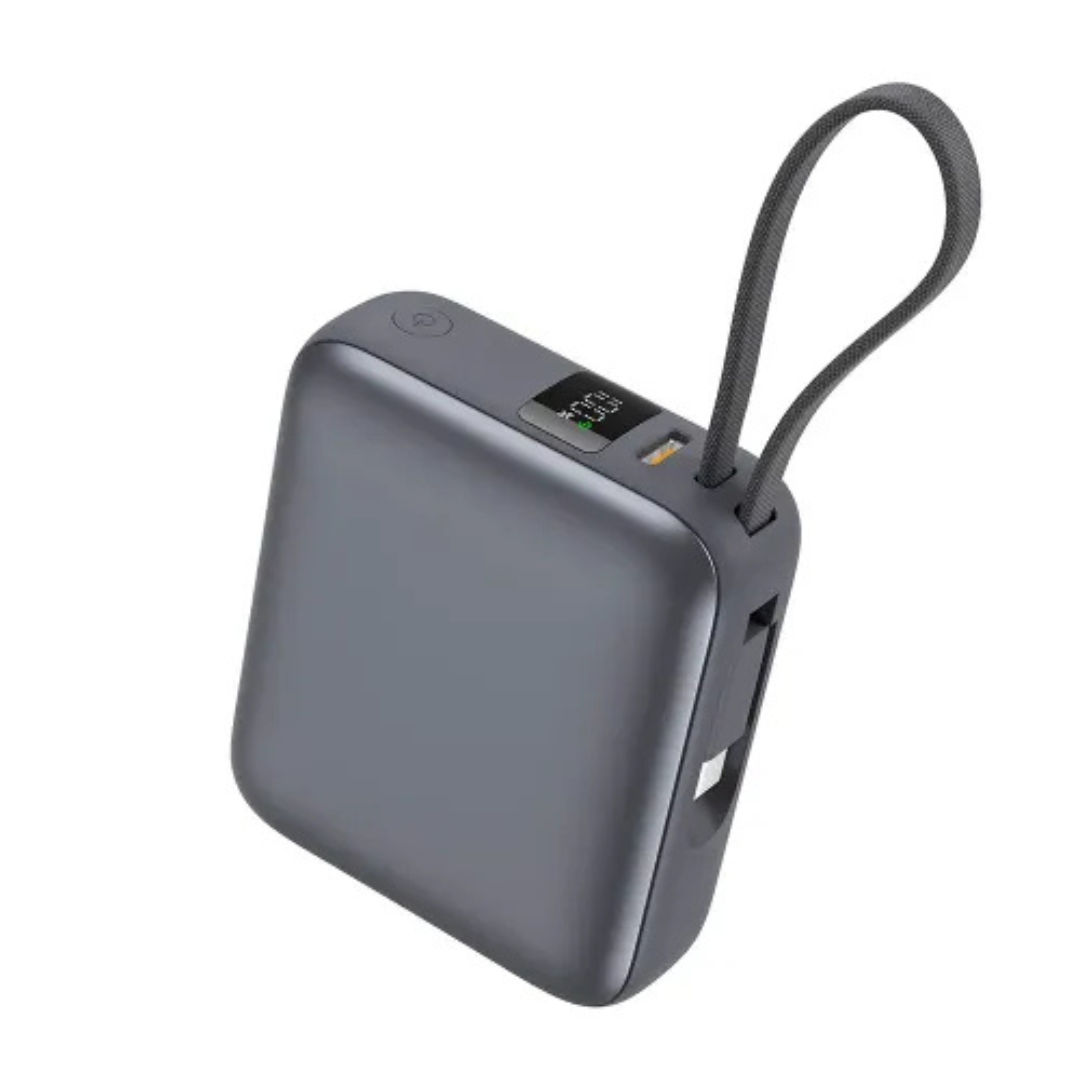 QCY PB10C 10000mAh 35W PD Fast Charging Mini Power Bank with Built-in Type C Cable